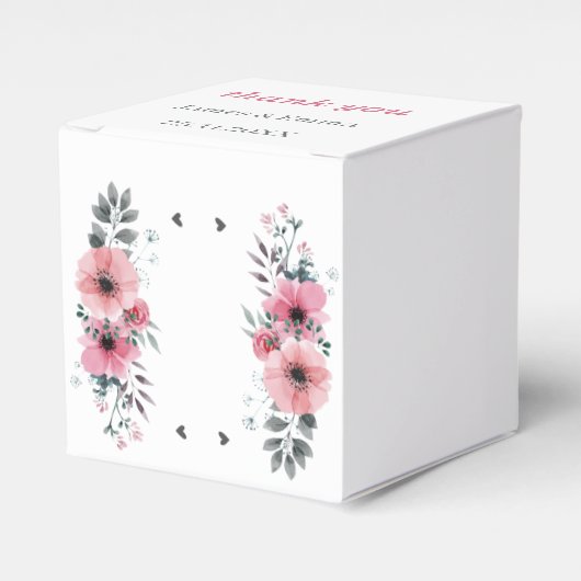 Elegante Rose Blume Personalisiert Hochzeit Geschenkschachtel (Vorderseite)