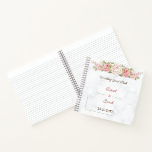 Elegante Rose Blume Personalisiert Hochzeit Notizblock