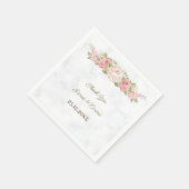 Elegante Rose Blume Personalisiert Serviette (Ecke)