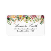 Elegante Rose Blume Rücksendeadresse Adressaufkleber (Vorne)