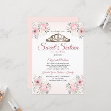 Elegante Rose Blumen Gold Blush Pink Sweet 16