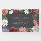 Elegante Rose Blumenbeerdigung Verbot Banner (Horizontal)