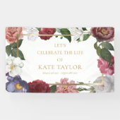 Elegante Rose Blumenbeerdigung Verbot Banner (Horizontal)