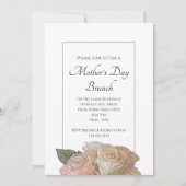 Elegante Rose Blumenbrunch Einladung (Vorderseite)