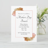 Elegante Rose Blumenbrunch Einladung (Stehend Vorderseite)