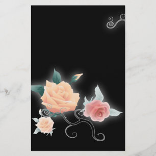 Elegante Rose Blumengestation Vintag Stationery Briefpapier