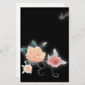 Elegante Rose Blumengestation Vintag Stationery Briefpapier (Vorne/Hinten)