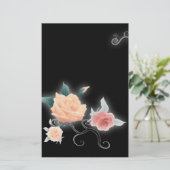 Elegante Rose Blumengestation Vintag Stationery Briefpapier (Stehend Vorderseite)