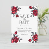 Elegante Rose Blumenhochzeit Speichern Sie die Dat Save The Date (Stehend Vorderseite)