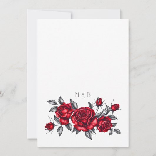 Elegante Rose Blumenhochzeit Speichern Sie die Dat Save The Date (Rückseite)