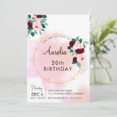 Elegante Rose Blumenladen Botanischer Geburtstag E Einladung (Stehend Vorderseite)