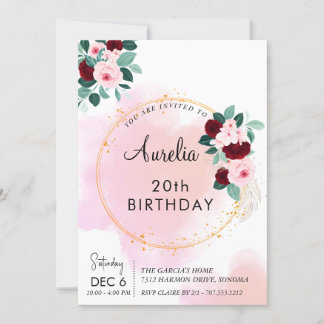 Elegante Rose Blumenladen Botanischer Geburtstag E Einladung