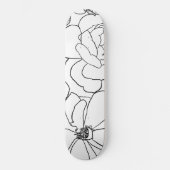 Elegante Rose Blumenlinie Zeichnend Design Skateboard (Vorderseite)