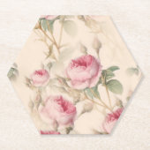 Elegante Rose Blumenmuster Vintages Party Host-Dek Untersetzer (Vorderseite)
