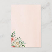 Elegante Rose Blumenzwiebeln Details Begleitkarte (Rückseite)