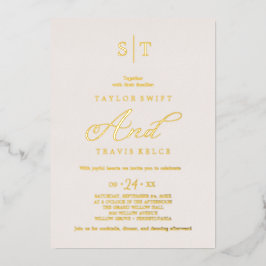 Elegante Rose | Blush Monogram Wedding Folieneinladung