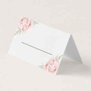 Elegante Rose Blush Pink Floral Hochzeit Platzkart