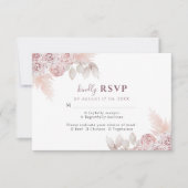 Elegante Rose Blush Pink Floral Wedding RSVP Karte (Vorderseite)