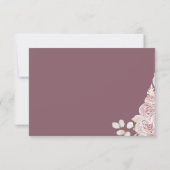 Elegante Rose Blush Pink Floral Wedding RSVP Karte (Rückseite)