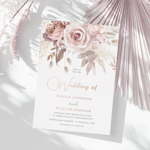 Elegante Rose Blush Spring Wedding Rose Gold Folieneinladung