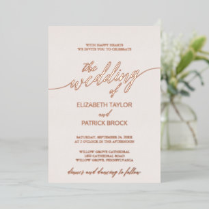 Elegante Rose Blush Wedding Folieneinladung