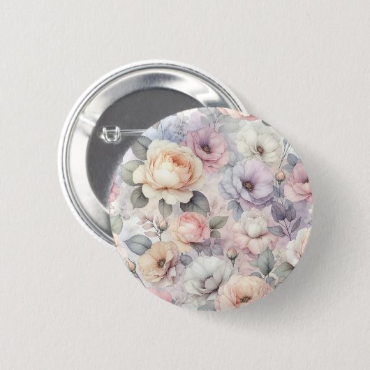 Elegante Rose Blüten Button (Vorne & Hinten)