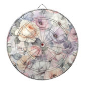 Elegante Rose Blüten Dartscheibe (vorne)