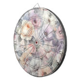 Elegante Rose Blüten Dartscheibe (Vorderseite rechts)