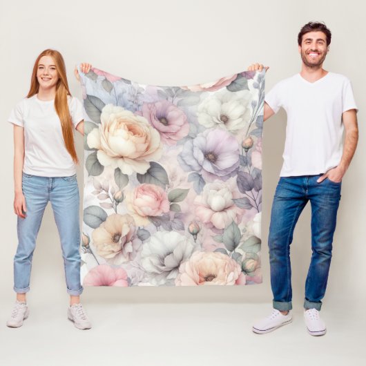 Elegante Rose Blüten Fleecedecke (Beispiel)