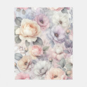 Elegante Rose Blüten Fleecedecke (Vorderseite)