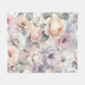 Elegante Rose Blüten Fleecedecke (Vorderseite (Horizontal))