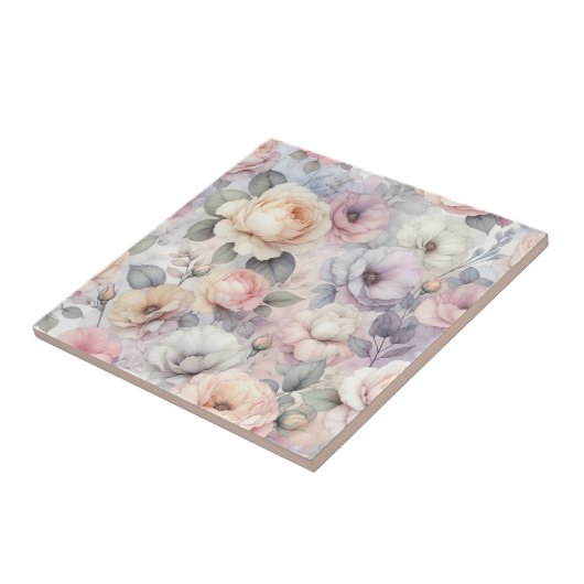 Elegante Rose Blüten Fliese (Seite)