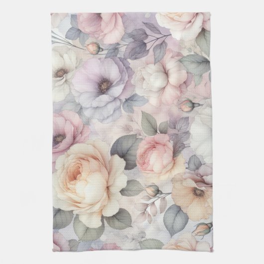 Elegante Rose Blüten Geschirrtuch (Vertikal)