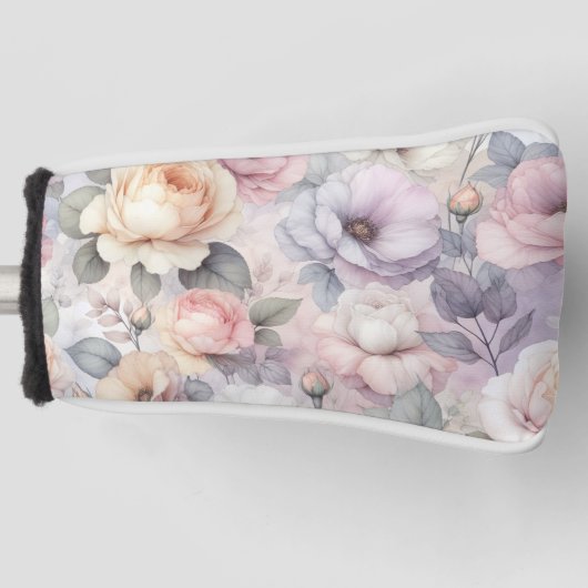Elegante Rose Blüten Golf Headcover (Vorderseite)