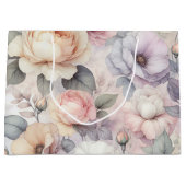 Elegante Rose Blüten Große Geschenktüte (Vorderseite)