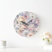 Elegante Rose Blüten Große Wanduhr (Zuhause)