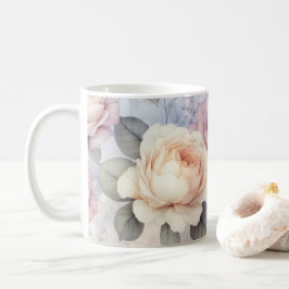 Elegante Rose Blüten Kaffeetasse