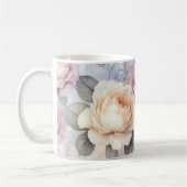 Elegante Rose Blüten Kaffeetasse (Links)