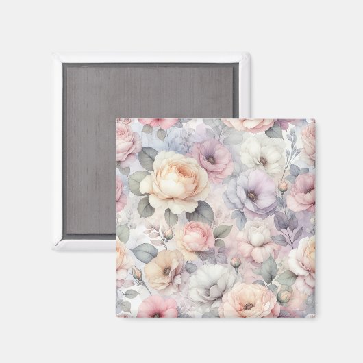 Elegante Rose Blüten Magnet (Vorderseite/Rückseite)