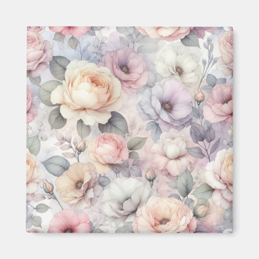 Elegante Rose Blüten Magnet (Vorne)