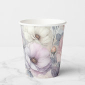 Elegante Rose Blüten Pappbecher (Rückseite)