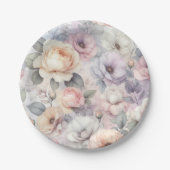 Elegante Rose Blüten Pappteller (Vorderseite)