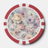 Elegante Rose Blüten Pokerchips (Vorderseite)