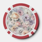 Elegante Rose Blüten Pokerchips (Rückseite)