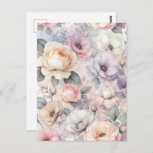 Elegante Rose Blüten Postkarte (Vorne/Hinten)