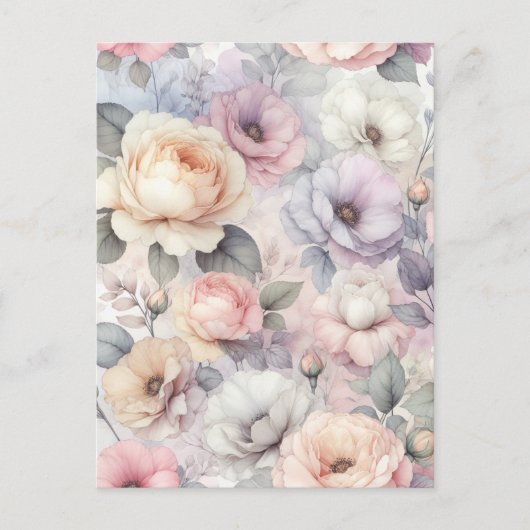 Elegante Rose Blüten Postkarte (Vorderseite)