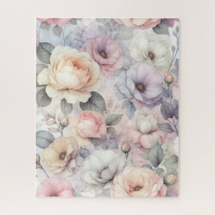 Elegante Rose Blüten Puzzle