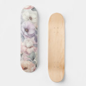 Elegante Rose Blüten Skateboard (Vorderseite)