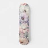 Elegante Rose Blüten Skateboard (Vorne)
