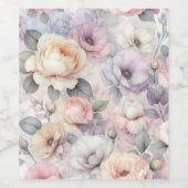 Elegante Rose Blüten Weinetikett (Einzelnes Label)